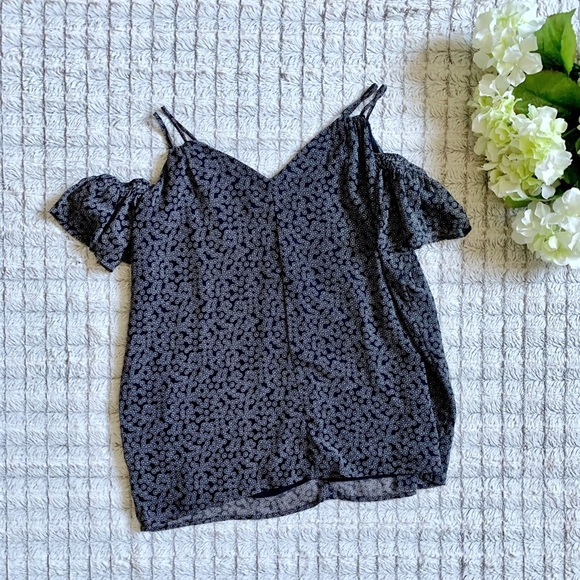 LOFT Patterned Cold Shoulder Blouse - Picture 2 of 4